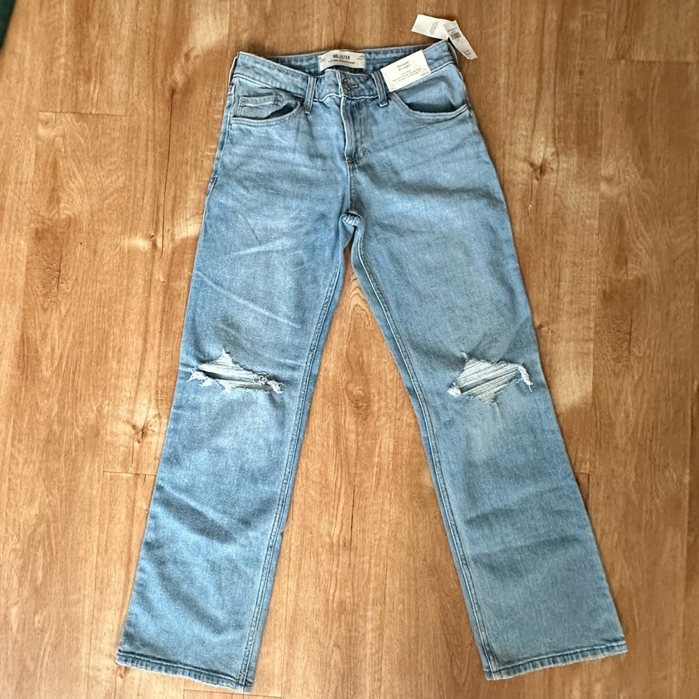 Hollister Men's Light Blue Straight Jeans